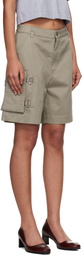 Off-White Beige Co Gab Pocket Shorts