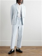 Thom Browne - Unconstructed Classic Checked Cotton-Blend Suit Jacket - Blue