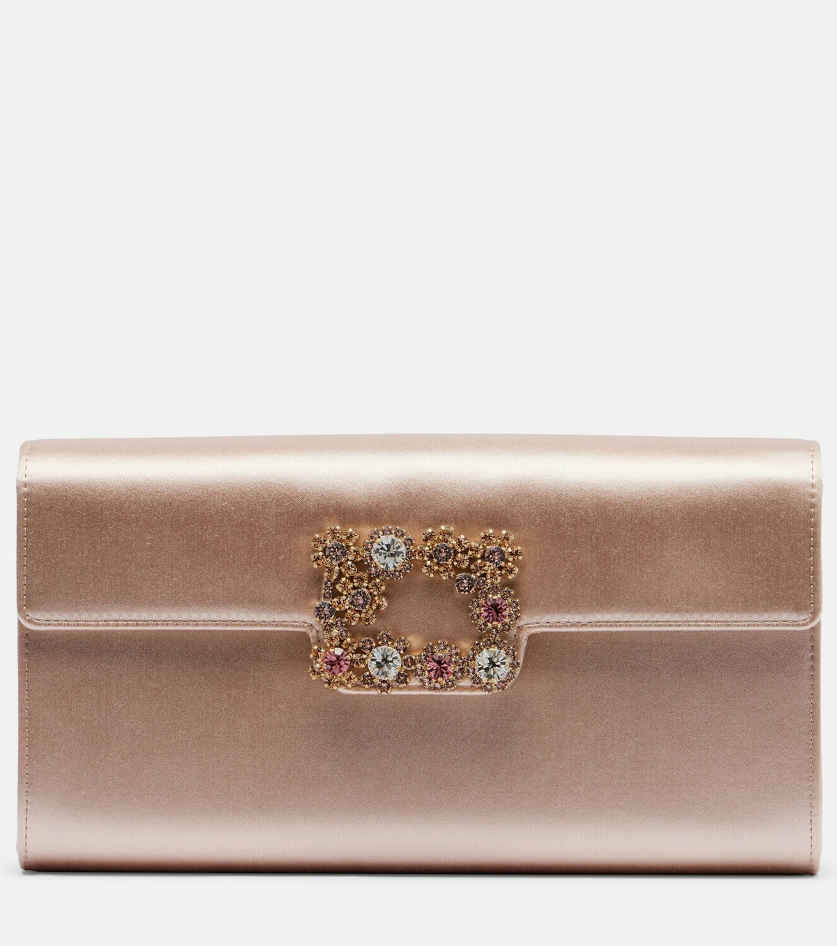 Roger Vivier Efflorescence embellished satin clutch