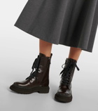 Brunello Cucinelli Monili-embellished leather combat boots
