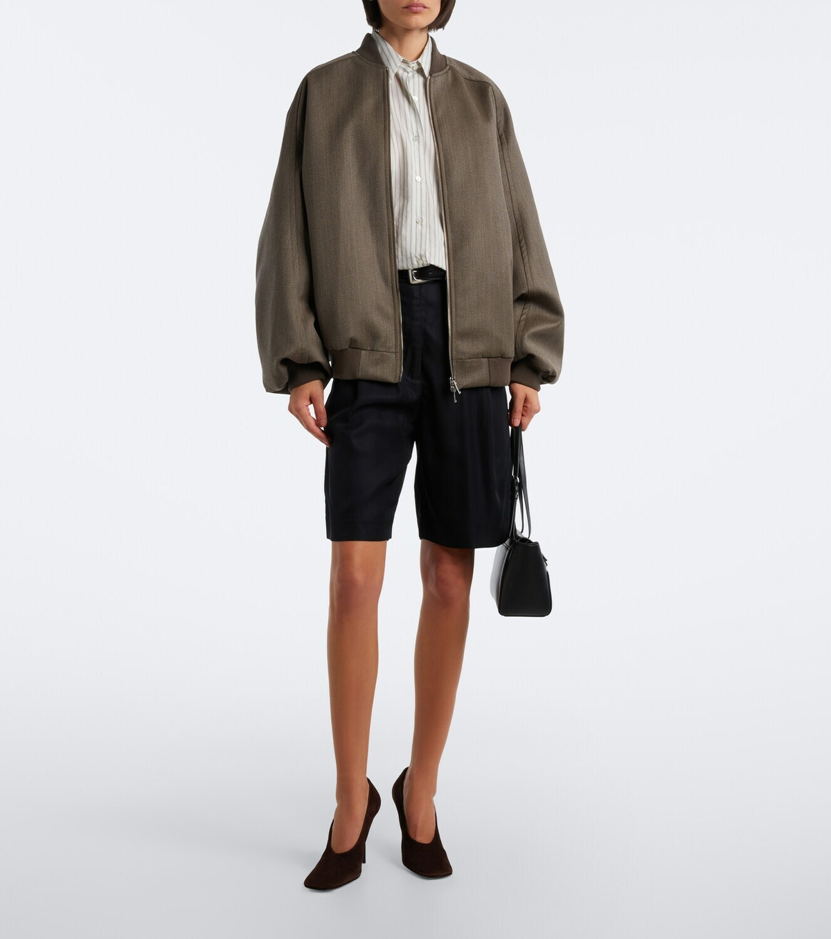 The Frankie Shop Elinor oversized wool bomber jacket
