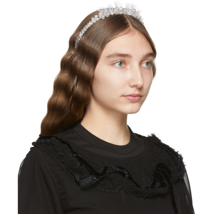 Simone Rocha Transparent Pearl Crystal Tiara Simone Rocha