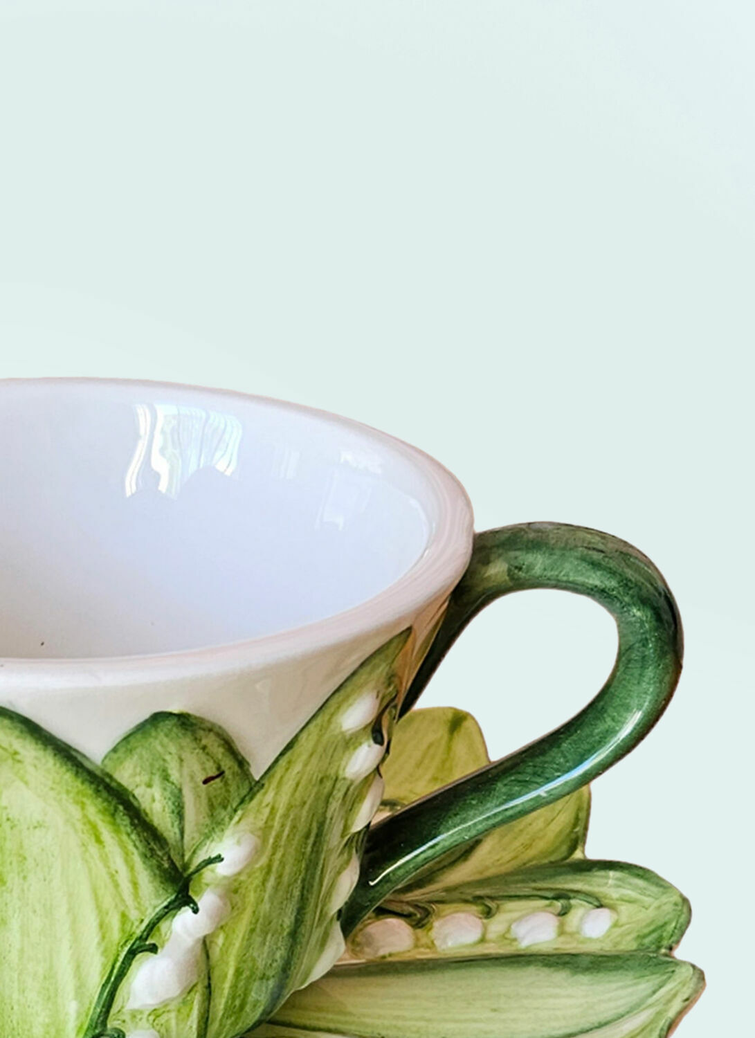 Les-Ottomans Lily Of The Valley Teacup And Saucer Set