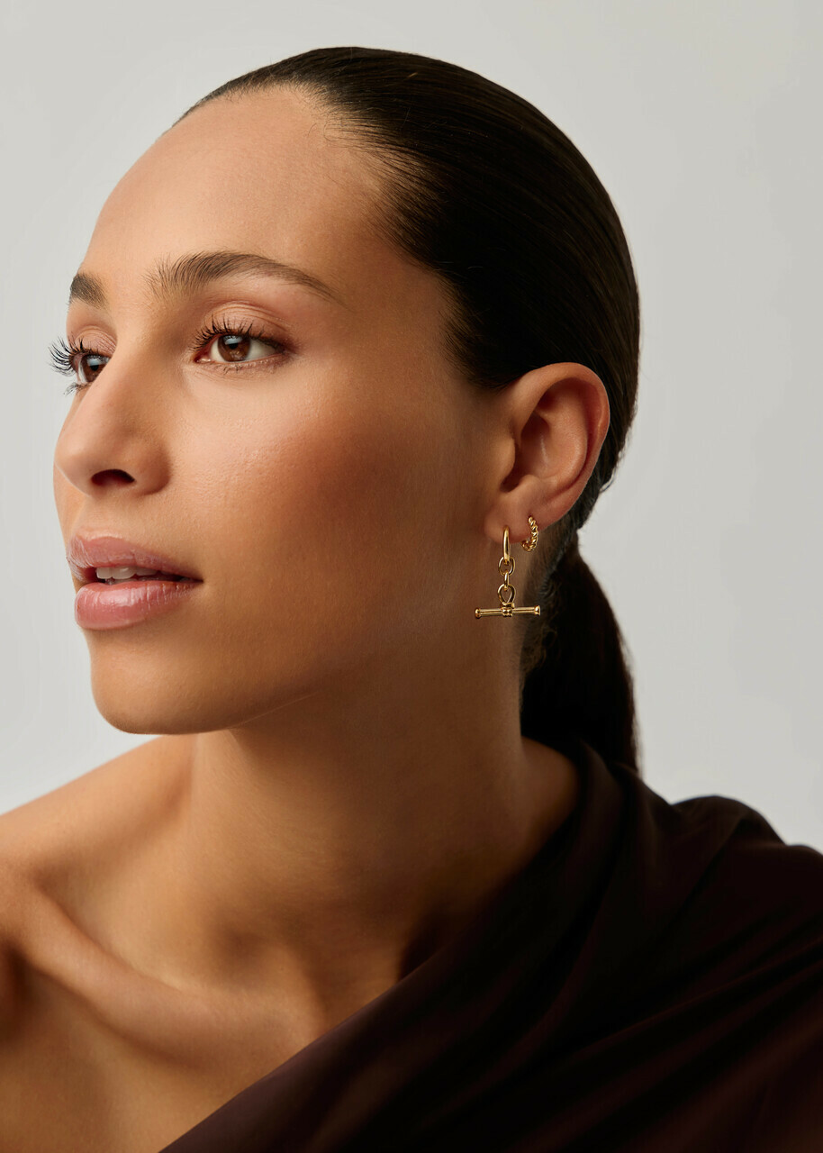 Missoma T-bar 18ct Gold Plated Drop Earrings - One Size