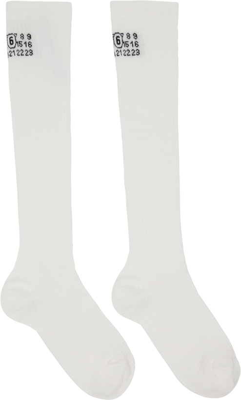 Photo: MM6 Maison Margiela White Knee-High Socks