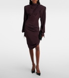 Mugler Draped asymmetric minidress