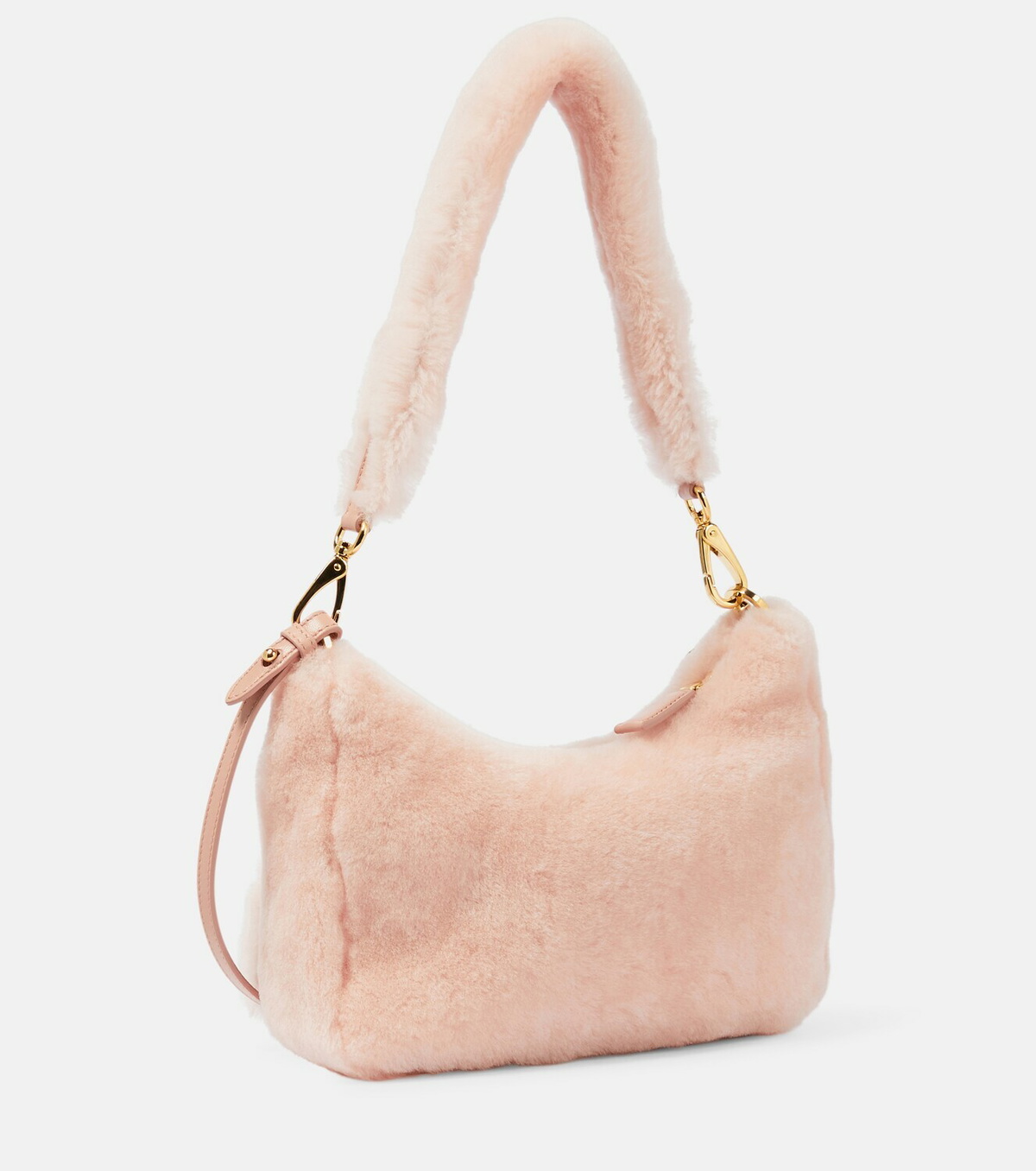 Prada Re-edition Shearling Bag in Pink