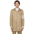 Thom Browne Tan 4-Bar Unconstructed Chesterfield Coat