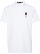 RLX Ralph Lauren White Polo Bear Piqué Polo Shirt