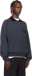 Toga Virilis Black Polo Collar Sweatshirt