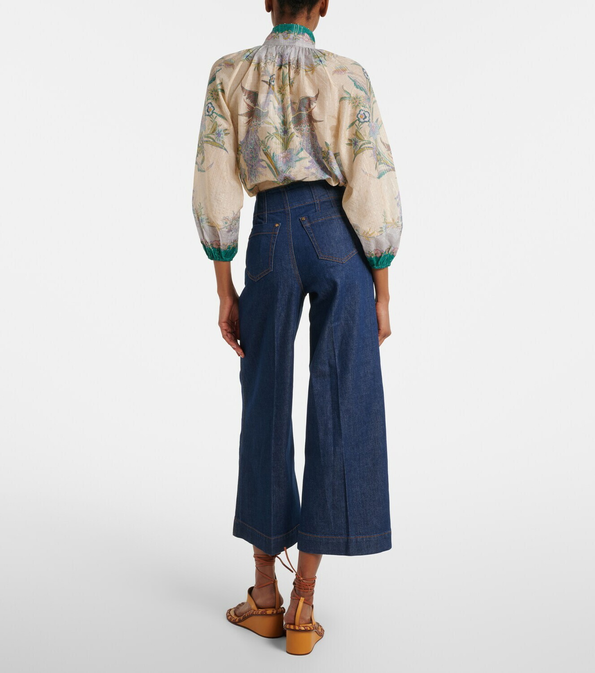 Zimmermann Aster cropped flared jeans