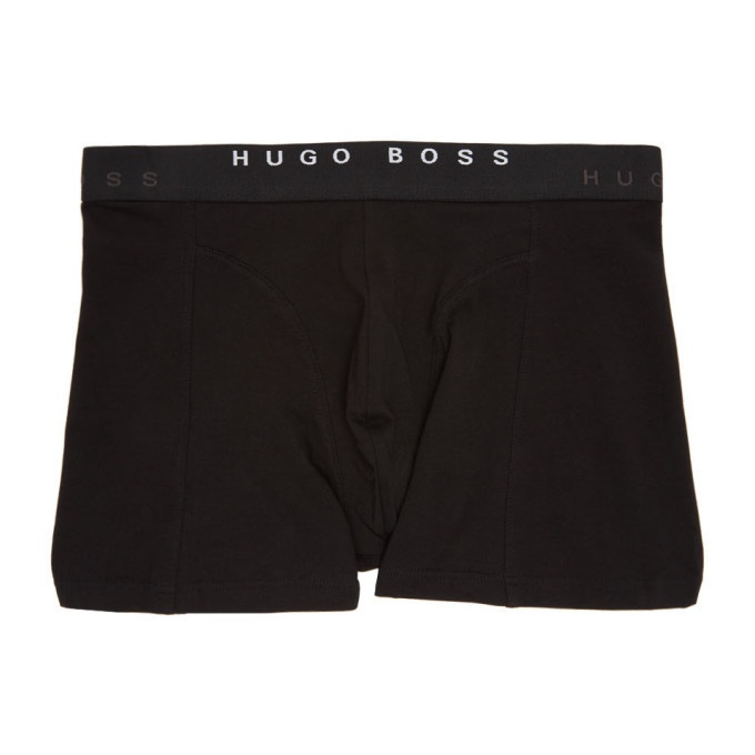 Photo: Boss Two-Pack Black and Striped Boxer Briefs