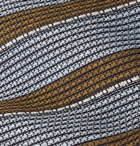Brioni - 8cm Striped Linen and Silk-Blend Tie - Blue