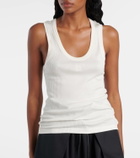 Loewe Anagram ribbed-knit silk tank top