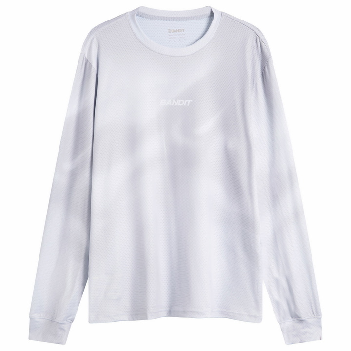 Photo: Bandit Men's Men's Micromesh Long Sleeve Performance T-Shirt - Sea in Cement Multi