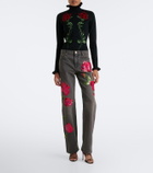 Blumarine Sequined wide-leg jeans