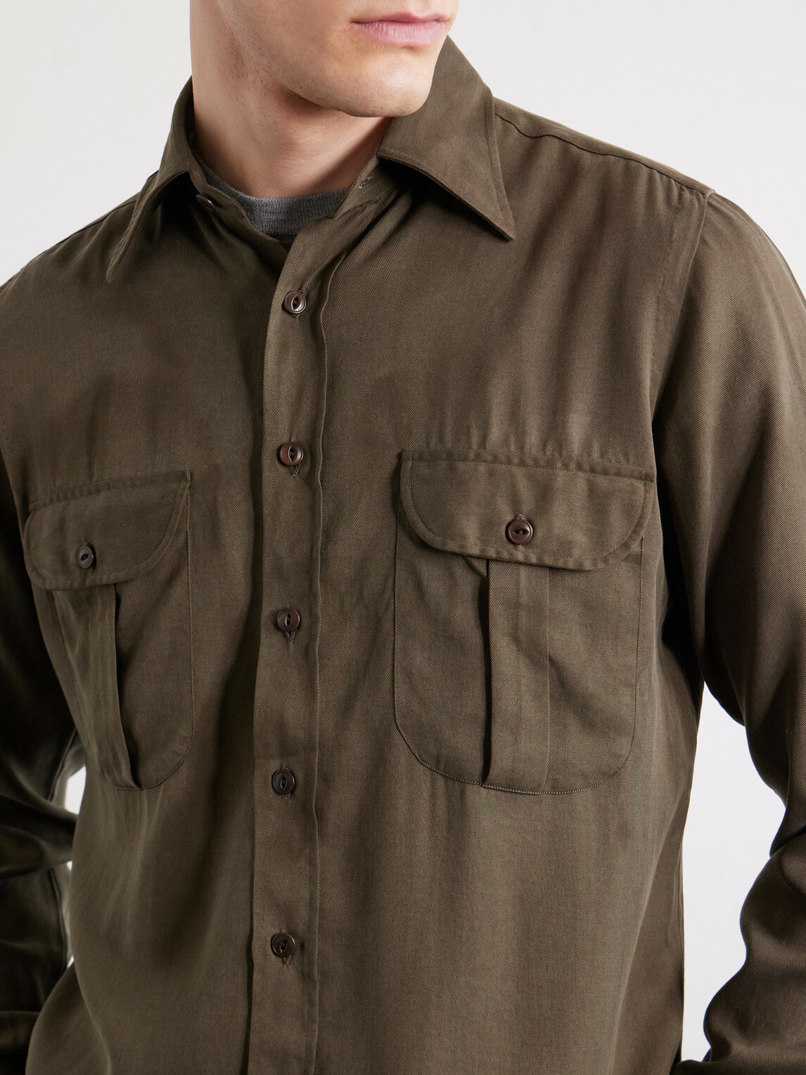 J. Mueser - TENCEL™ Lyocell-Twill Shirt - Green