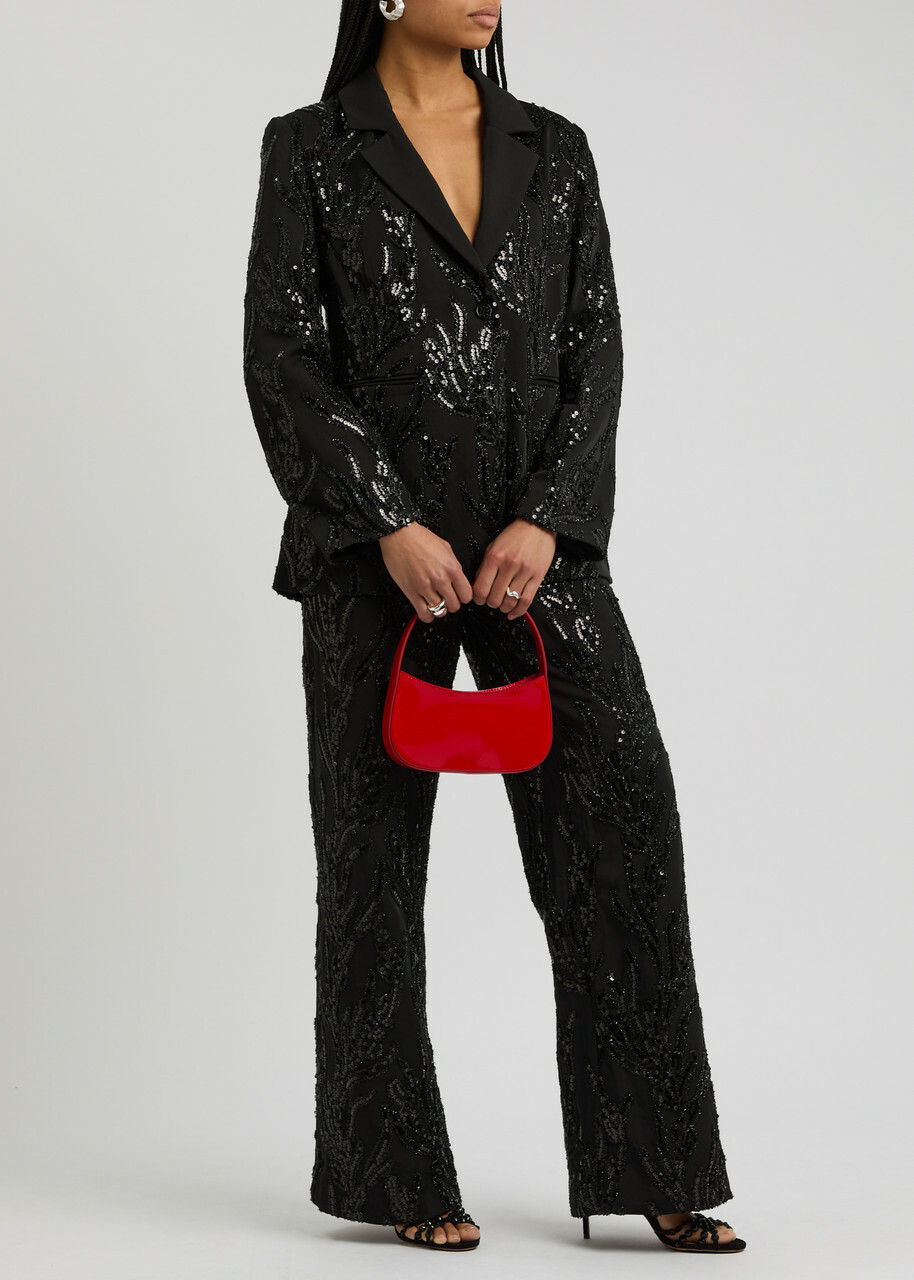 Stine Goya Sequin-embellished Twill Blazer Black