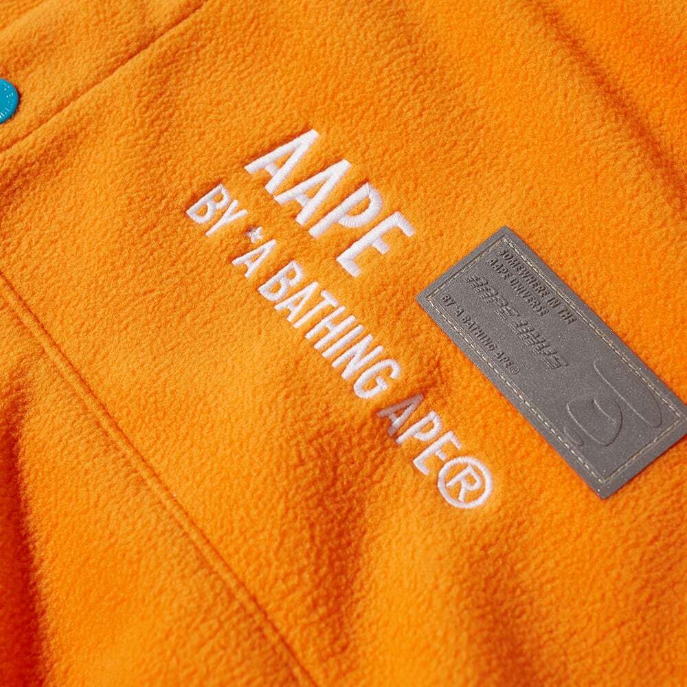 Men's AAPE 1/2 Button Fleece in Light Orange AAPE by A Men's AAPE 1/2 Button Fleece in Light Orange AAPE by A