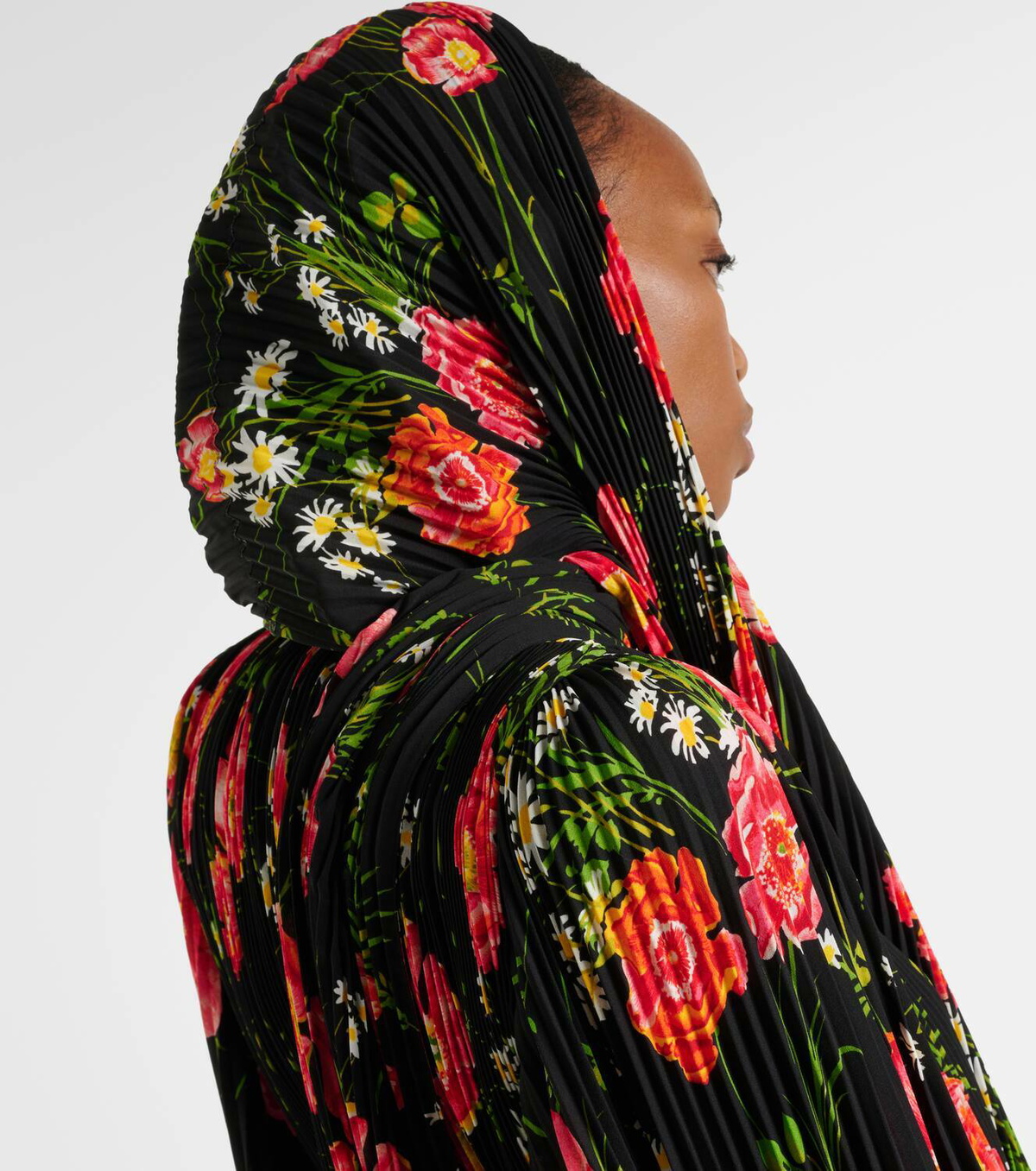 Balenciaga Pleated floral crêpe midi dress Balenciaga