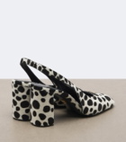 Prada Cow-print calf hair slingback pumps