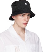 Marine Serre Black Regenerated Moire Bucket Hat