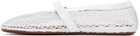ALAÏA White Fishnet Ballerina Flats