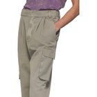 Tibi Taupe Pleated Cargo Pants