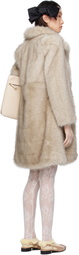 Valentino Beige Button Faux-Fur Coat