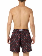 MC2 Saint Barth Man Lightweight Fabric Swim Shorts With Milan Logo Print And Patch | Ac Milan Special Edition