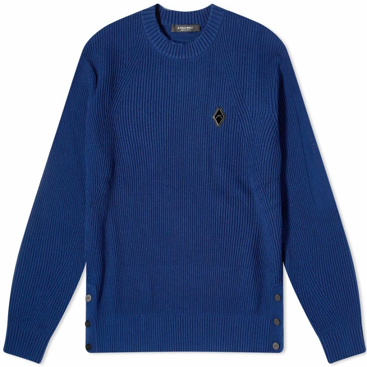 Photo: A-COLD-WALL* Men's Fisherman Rib Knit Top in Rich Blue