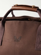 Bennett Winch - Logo-Embroidered Leather-Trimmed Cotton-Twill Suit Carrier and Holdall