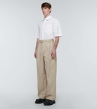 Bottega Veneta - High-rise straight cotton twill pants