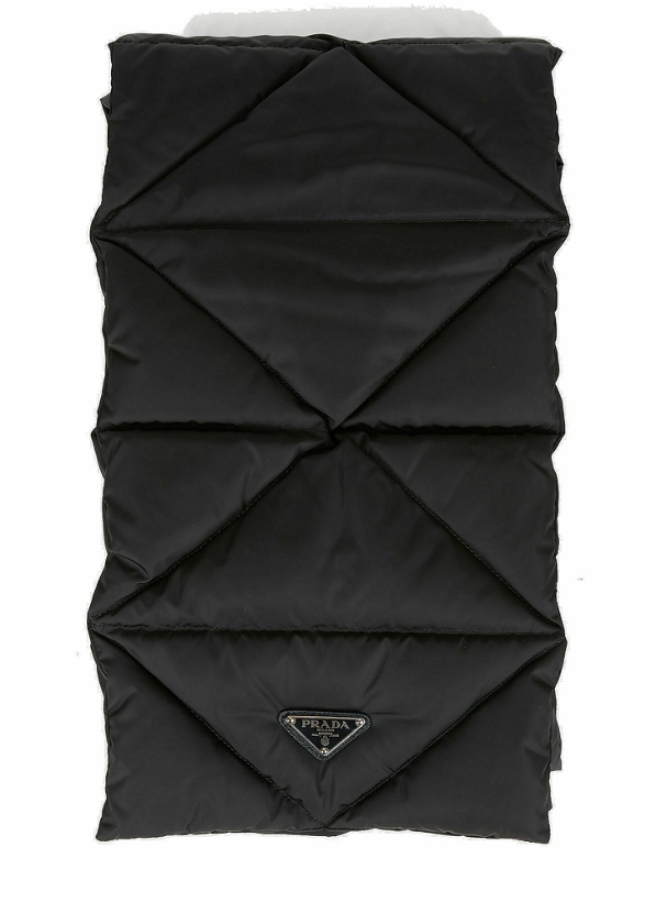 Photo: Re-Nylon Quilted Hooded Scarf in Black