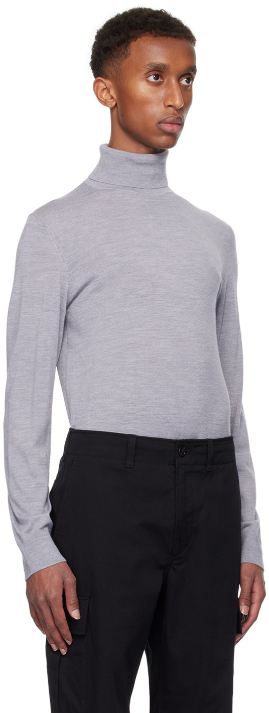 Theory Gray Merino Wool Turtleneck
