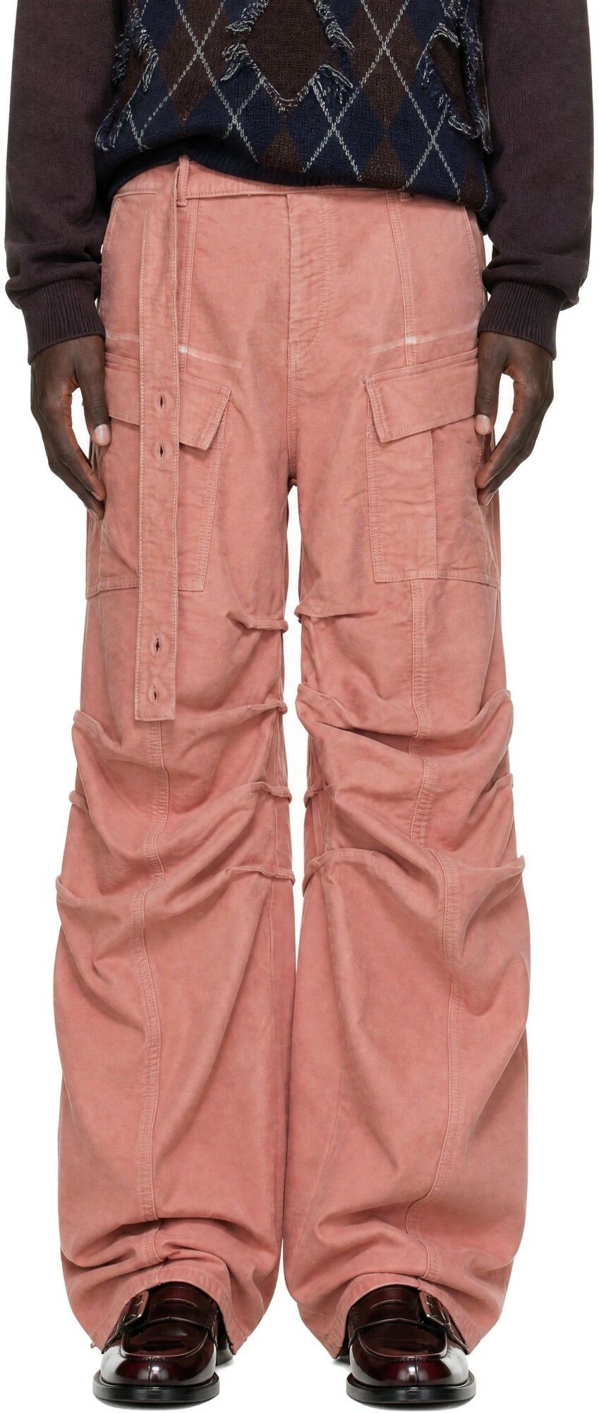 Y/Project Pink Gathered Cargo Pants