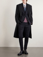 Dries Van Noten - Double-Breasted Herringbone Cotton and Wool-Blend Coat - Black