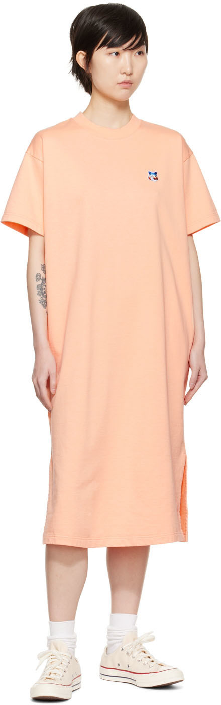 Maison Kitsuné Orange Gradient Fox Head Midi Dress