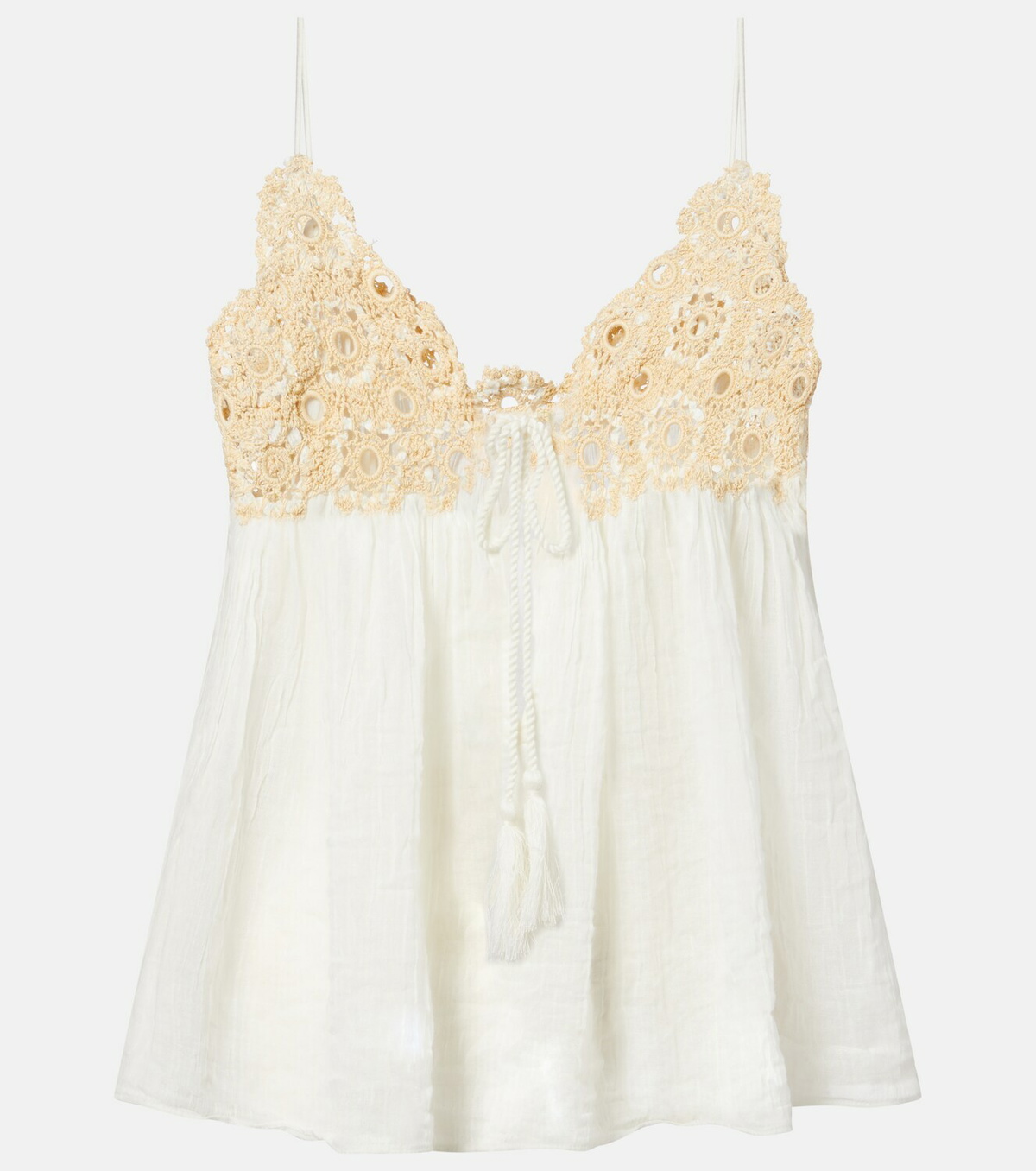 Ulla Johnson Alessia crochet-trimmed cotton gauze top