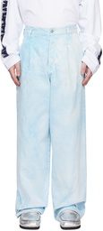 Dries Van Noten Blue Pleated Jeans