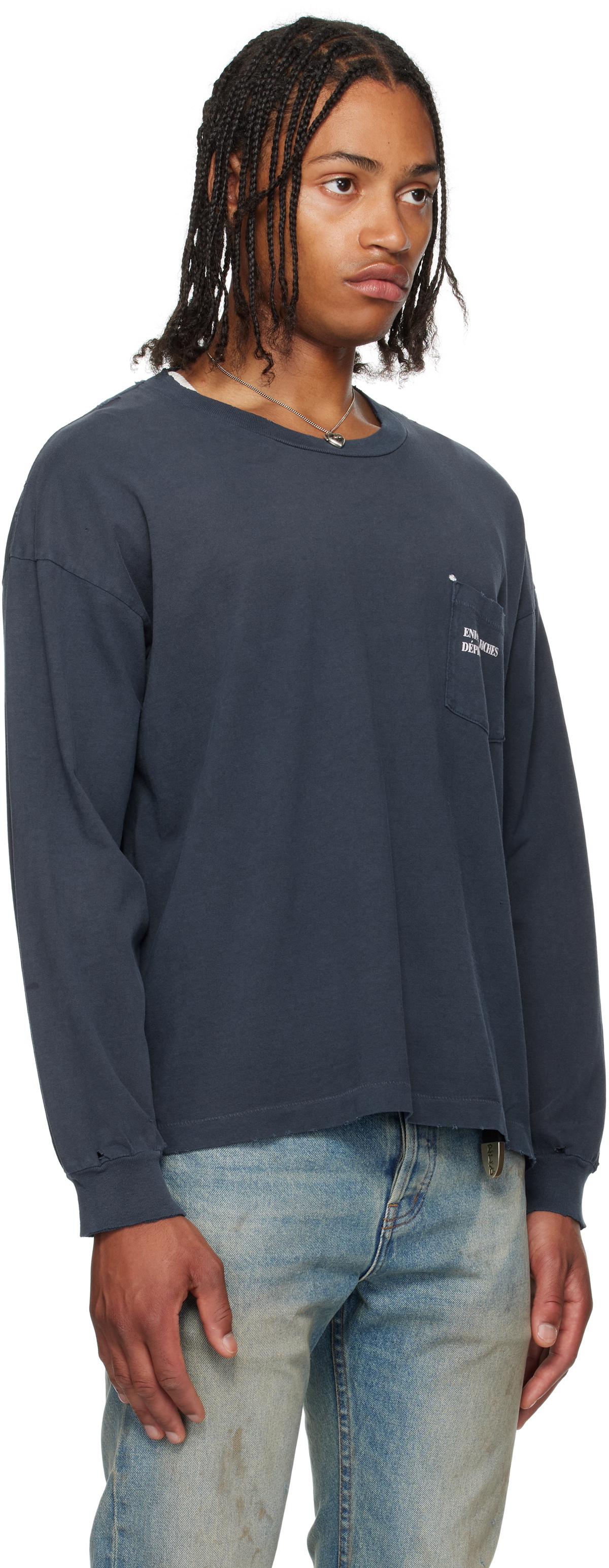 Enfants Riches Déprimés Navy Classic Logo LS T-shirt Enfants