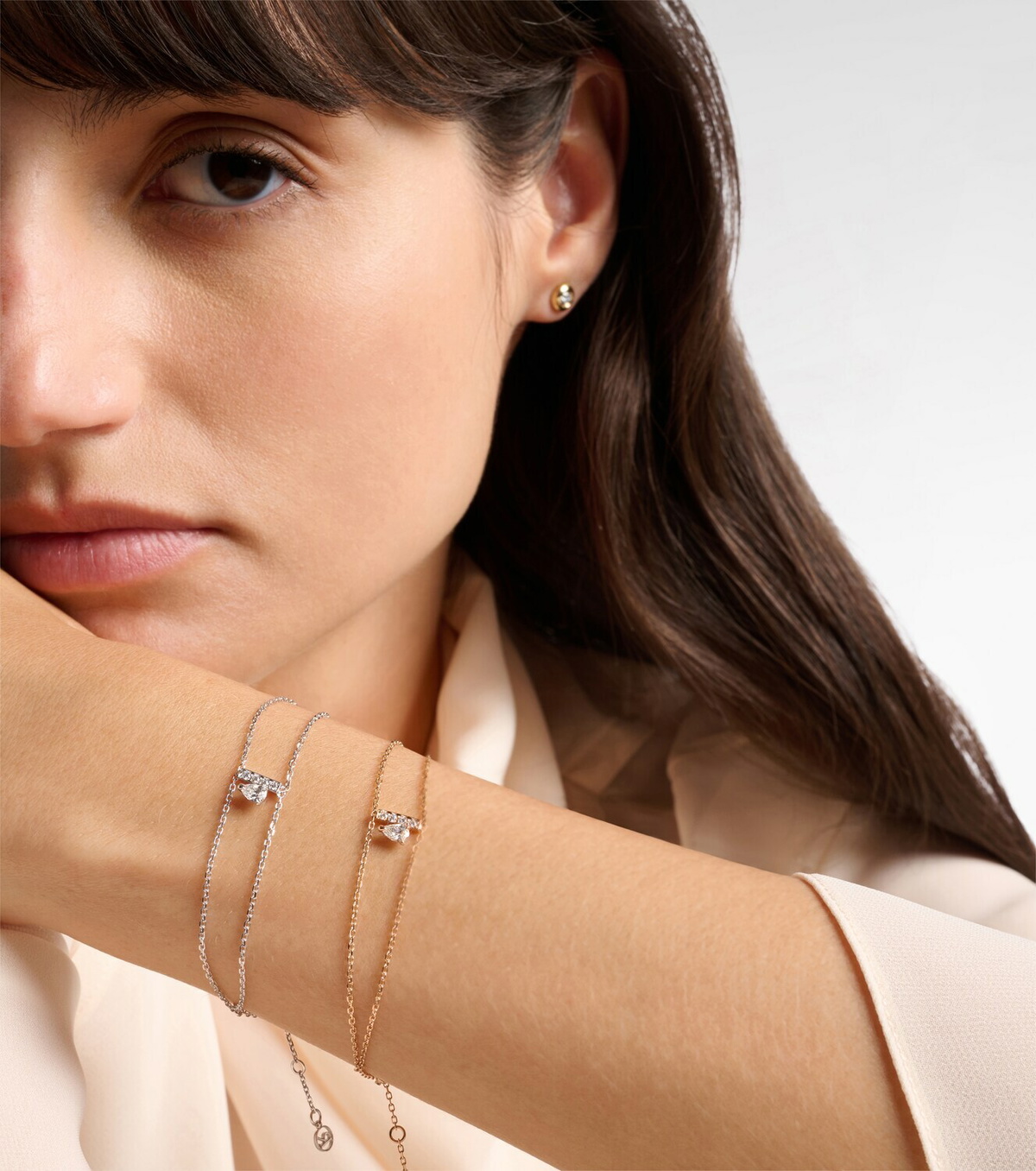 Repossi Letters 18kt rose gold bracelet with diamonds