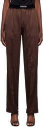 TOM FORD Brown Stretch Silk Pyjama Pants