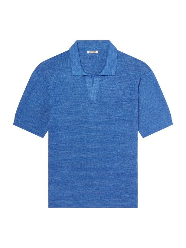 Photo: 3sixteen - Knitted Cotton Polo Shirt - Blue