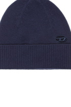 Diesel Beanie with embroidered Oval D patch - Knit caps - Unisex - Blue