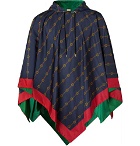 Gucci - Reversible Logo-Print Nylon Hooded Poncho - Navy