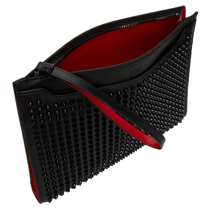 Christian Louboutin Skypouch Studded Leather Bag in Black for Men