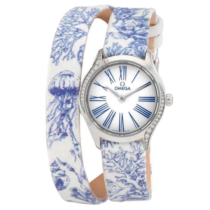 Photo: Omega De Ville Quartz Diamond White Dial Ladies Watch 428.17.26.60.04.001