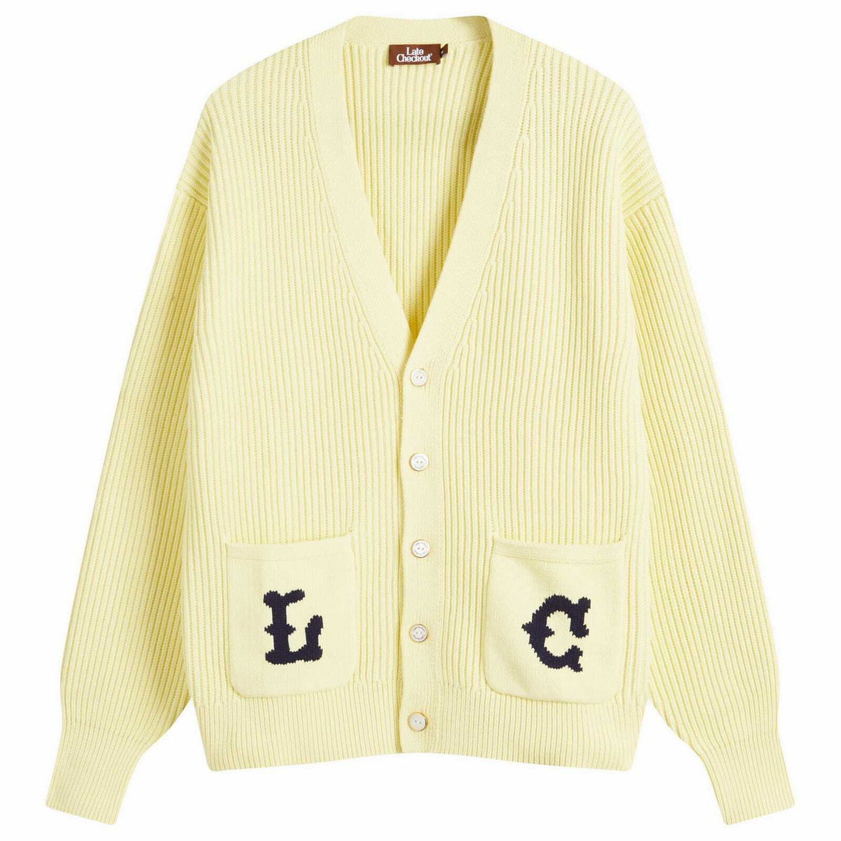Late Checkout Men's Monogram Cardigan in Yellow