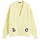 Late Checkout Men's Monogram Cardigan in Yellow